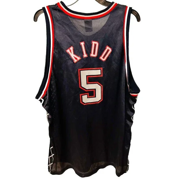 Vintage Champion NBA New Jersey Nets -#5 Jason Kidd Size 48- Navy